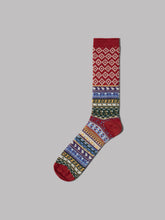 Load image into Gallery viewer, Anonymous Ism Fair Isle JQ Crew Socks (Red)