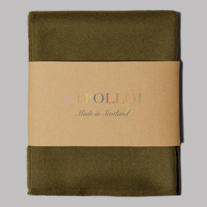 Johnstons of Elgin Extra Fine Merino Scarf (Dark Khaki)